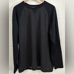 ORVIS mens large two tone black / grey long sleeve top